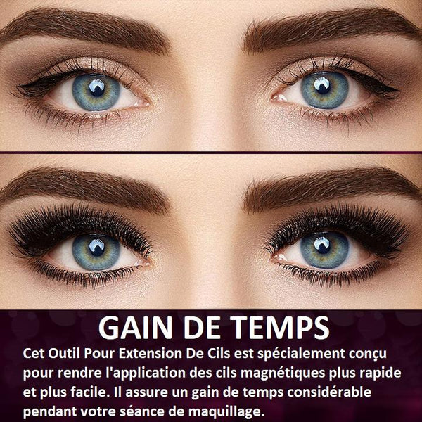 Pince à Cils Magnétiques - Recourbe-cils - Kit Complet Madame Cosmetique Doré 