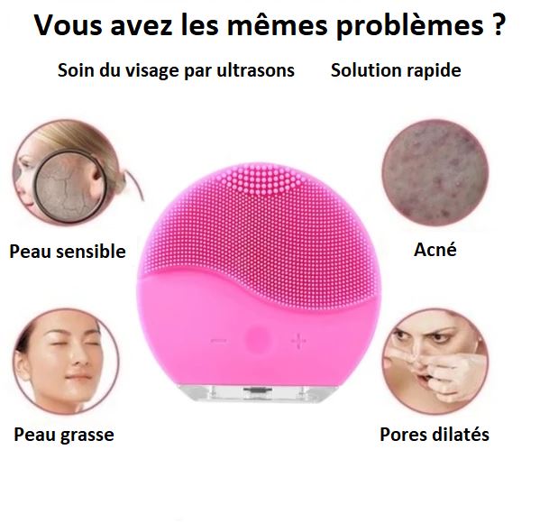 Brosse Nettoyante Pour Le Visage - Massage En Profondeur - FacialCleaner™ Beauté Produit Rose 