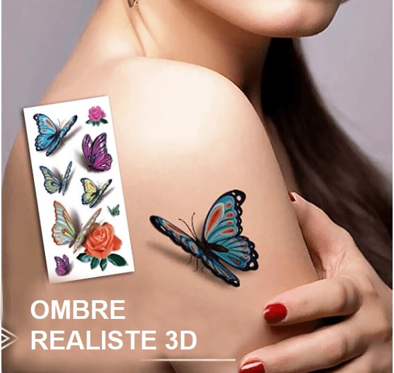 Autocollants Tatouage Temporaire 3D Madame Cosmetique 3D-001 