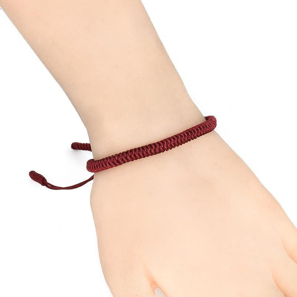 Bracelets de Cordes Porte-bonheur Tibétain Madame Cosmetique Rouge 