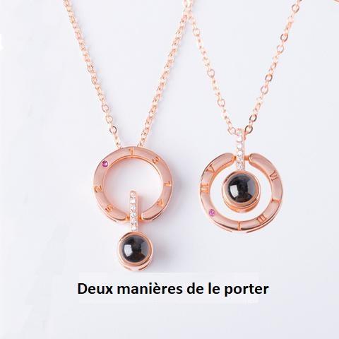 Pendentif "Je t'aime" en 100 Langues Madame Cosmetique Doré 