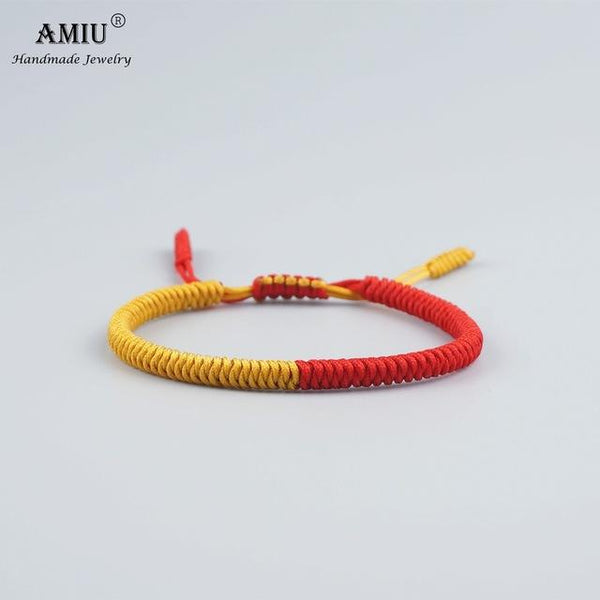 Bracelet de cordes tibétain fait à la main Madame Cosmetique Rouge 